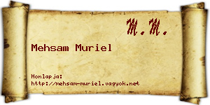 Mehsam Muriel névjegykártya